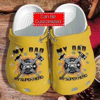 Personalized Firefighter Dad Gift For Father Clog Shoes Fathers Custom - Monsterry