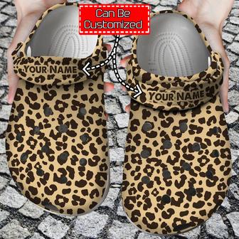 Personalized Flat Cheetah Animal Print Pattern Clog Shoes For Men And Women - Monsterry DE