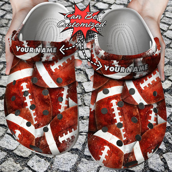 Personalized Football Overlapping Clog Shoes Custom - Monsterry