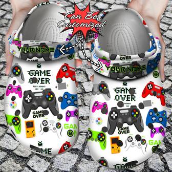 Personalized Gaming Controller Game Over Clog Shoes Custom - Monsterry DE