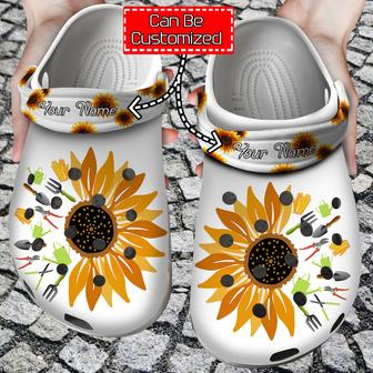 Personalized Gardener Sunflower Clog Shoes Gardener - Monsterry