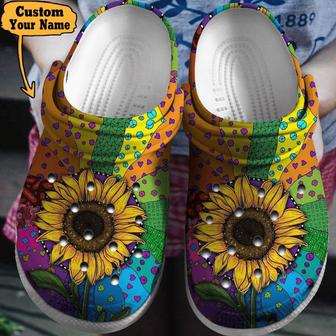 Personalized Hippie - Sunflower Hippie Colorful Clog Shoes For Men And Women - Monsterry DE