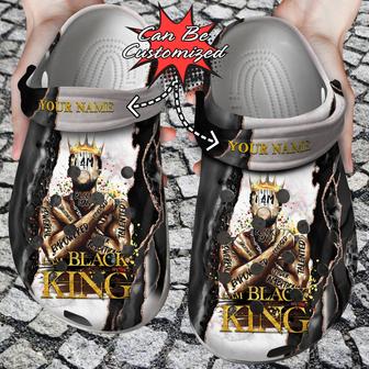 Personalized I Am Black King Clog Shoes Fathers Custom - Monsterry CA