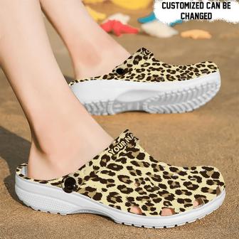 Personalized Leopard Animal Print Fur Pattern Clog Shoes - Monsterry