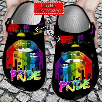 Personalized Lgbt - Pride Lips Love Is Lgbt Rainbow Clog Shoes For Men And Women - Monsterry UK