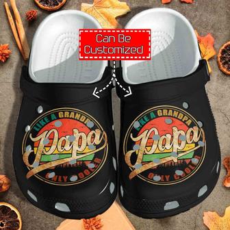 Personalized Papa Like A Grandpa Only Cooler Gift For Father Clog Shoes Fathers Custom - Monsterry UK