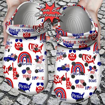 Personalized Patriotic American Pattern Clog Shoes Custom - Monsterry AU