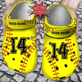 Personalized Softball Stitches Clog Shoes Softball - Monsterry UK