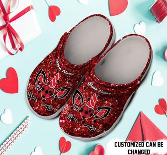 Personalized Unicorn Heart Valentine Glitter Clog Shoes - Monsterry AU