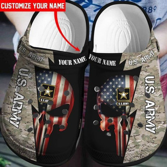 Personalized Us Army Veterans Print Clogband Clog Shoes - Monsterry