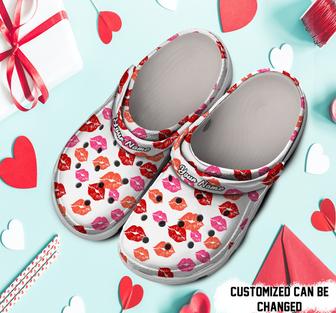 Personalized Valentine Lips Kiss Clog Shoes For Men And Women - Monsterry DE