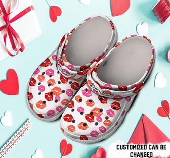Personalized Valentine Lips Kiss Clog Shoes - Monsterry DE