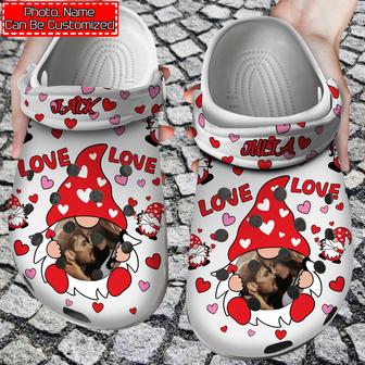 Personalized Valentine Love Gnomes Clog Shoes - Monsterry