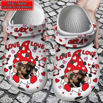 Personalized Valentine Love Gnomes Clog Shoes For Men And Women - Monsterry UK