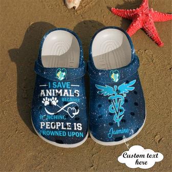 Personalized Vet Techi Save Animals Gift For Lover Rubber Clog Shoes Comfy Footwear - Monsterry DE