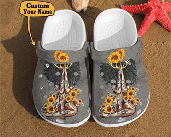 Personalized Yoga - Sunflower Crowned Girl Yoga Gift For Lovers Unisex Clog Shoes For Men And Women - Monsterry