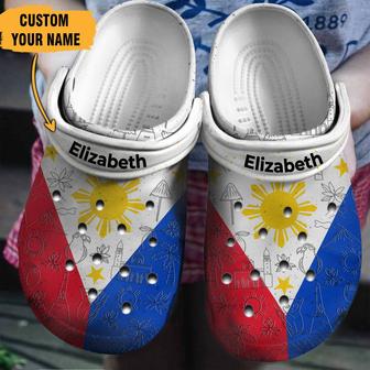 Philippines Flag Gift For Fan Classic Water Rubber Clog Shoes Comfy Footwear - Monsterry UK