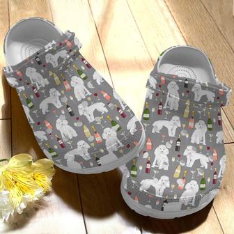 Poodle And Wine 6 Gift For Lover Rubber Clog Shoes Comfy Footwear - Monsterry CA