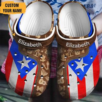 Puerto Rico Puerto Rican Flag And Symbols Zipper Gift For Fan Classic Water Rubber Clog Shoes Comfy Footwear - Monsterry