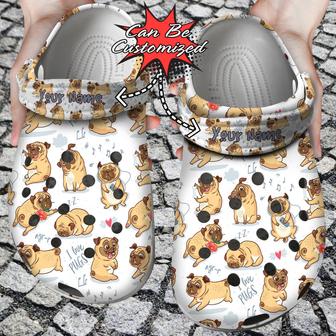 Pug I Love Pugs Personalized Clog Shoes Dog - Monsterry CA