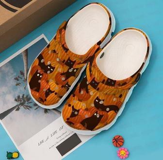 Pumpkin Cat Halloween Personalized 10 Gift For Lover Rubber Clog Shoes Comfy Footwear - Monsterry AU