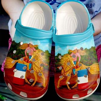 Racinggirl And Her Horse Gift For Lover Rubber Clog Shoes Comfy Footwear - Monsterry
