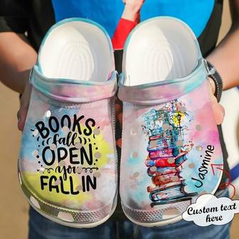 Reading Personalized Books Fall Open 102 Gift For Lover Rubber Clog Shoes Comfy Footwear - Monsterry