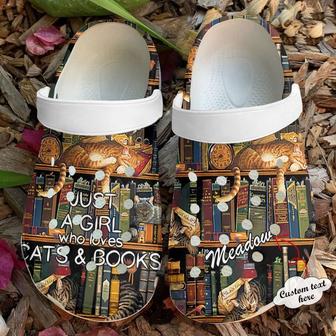 Reading - Personalized Cat And Books Clog Shoes For Men And Women - Monsterry UK