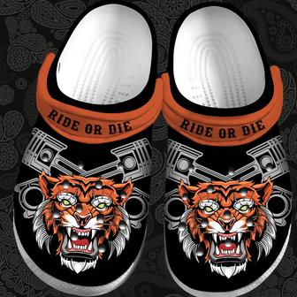 Ride Or Die Biker Tiger Gift For Lover Rubber Clog Shoes Comfy Footwear - Monsterry