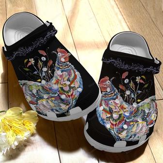Rooster Art Colorful Chicken Gift For Lover Rubber Clog Shoes Comfy Footwear - Monsterry UK