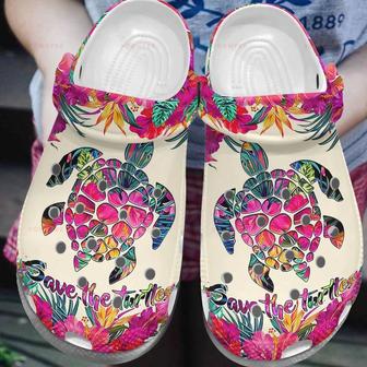 Save The Turtles Tropical Summer Gift For Lover Rubber Clog Shoes Comfy Footwear - Monsterry AU