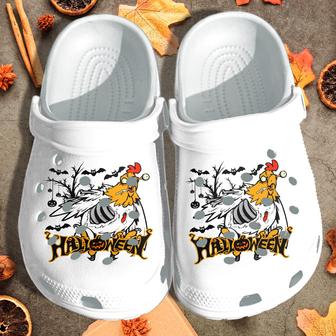 Scary Chicken In Halloween Night Custom Shoes - Happy Halloween Beach Shoes Birthday Gift For Children - Monsterry AU