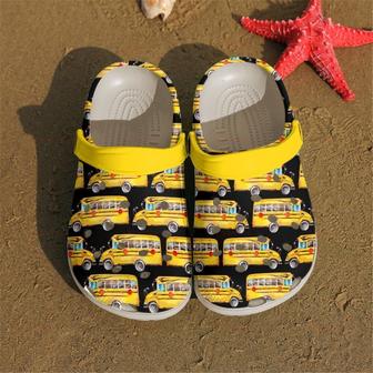 School Bus Driverdrawing Bus Gift For Lover Rubber Clog Shoes Comfy Footwear - Monsterry CA