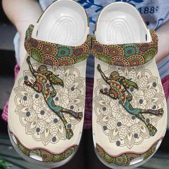 Scuba Diving Mandala Gift For Lover Rubber Clog Shoes Comfy Footwear - Monsterry DE