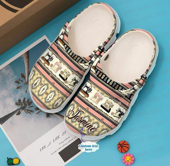 Sewing Patterns Custom Name Icon 102 Gift For Lover Rubber Clog Shoes Comfy Footwear - Monsterry