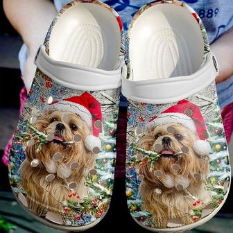 Shih Tzu Christmas Bling Bling 102 Gift For Lover Rubber Clog Shoes Comfy Footwear - Monsterry