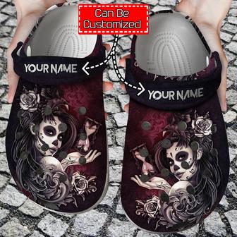 Skull Crimson Sugar Clog Shoes Skull - Monsterry UK