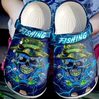 Skull Fisherman Neon 102 Gift For Lover Rubber Clog Shoes Comfy Footwear - Monsterry CA