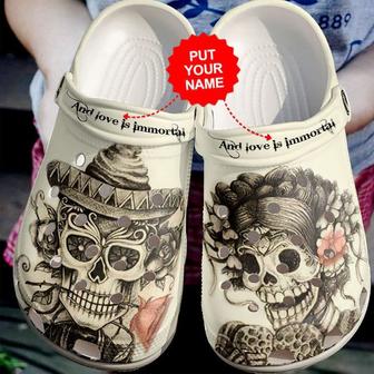 Skull - Skull Love Is Immortal Clog Shoes For Men And Women - Monsterry UK