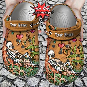Skull Till Death Do Us Part Clog Shoes Skull - Monsterry UK