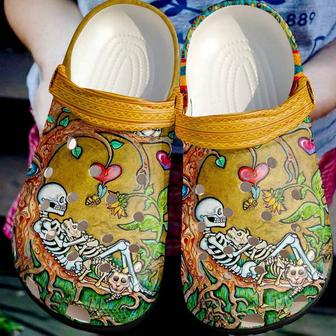 Skull Till Death Do Us Part Gift For Lover Rubber Clog Shoes Comfy Footwear - Monsterry UK