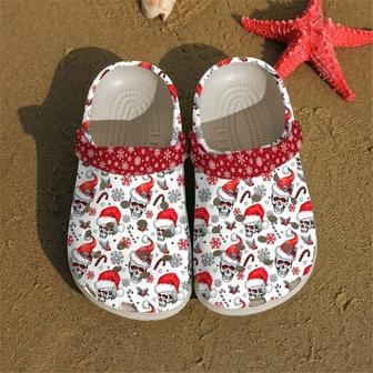 Skull Xmas Bling Bling 102 Gift For Lover Rubber Clog Shoes Comfy Footwear - Monsterry UK