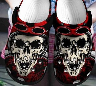 Skulls Skull Art Croc Motorcycling Women Shoes Cute Shoes Rubber Clog Shoes Comfy Footwear - Monsterry