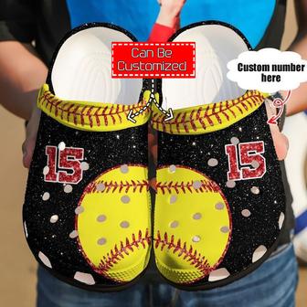 Softball - Custom Name Number Softball Clog Shoes For Men And Women - Monsterry CA