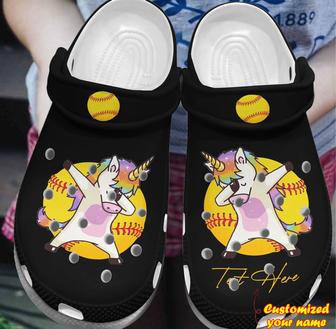 Softball - Cute Unicorn Softball Clog Shoes For Men And Women - Monsterry
