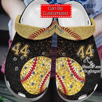 Softball - Personalized Golden Softball Clog Shoes For Men And Women - Monsterry DE