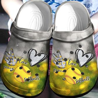 Softball Shoes - Girl Love Peace Softball Bekind Custom Shoes Gift For Softball Players - Monsterry CA