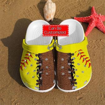 Softball Yellow Leatherette Croc Style Clog - Monsterry