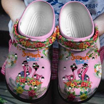 Summer Time With Flamingo Custom Shoes - Flower Garden Outdoor Shoes Birthday Gift For Women Girl - Monsterry