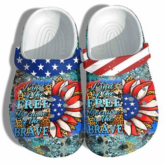 Sunflower Brave 4Th Of July Leopard Shoes Gift Women - Land Of The Free America Flag Proud Shoes Mothers Day Gift - Monsterry DE